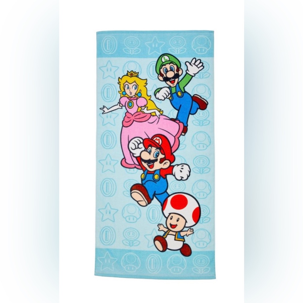 Super Mario Characters Beach Towel - Mario Brothers beach towel
58” x 28”